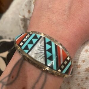 Geometric Multicolor Bangle Bracelet
